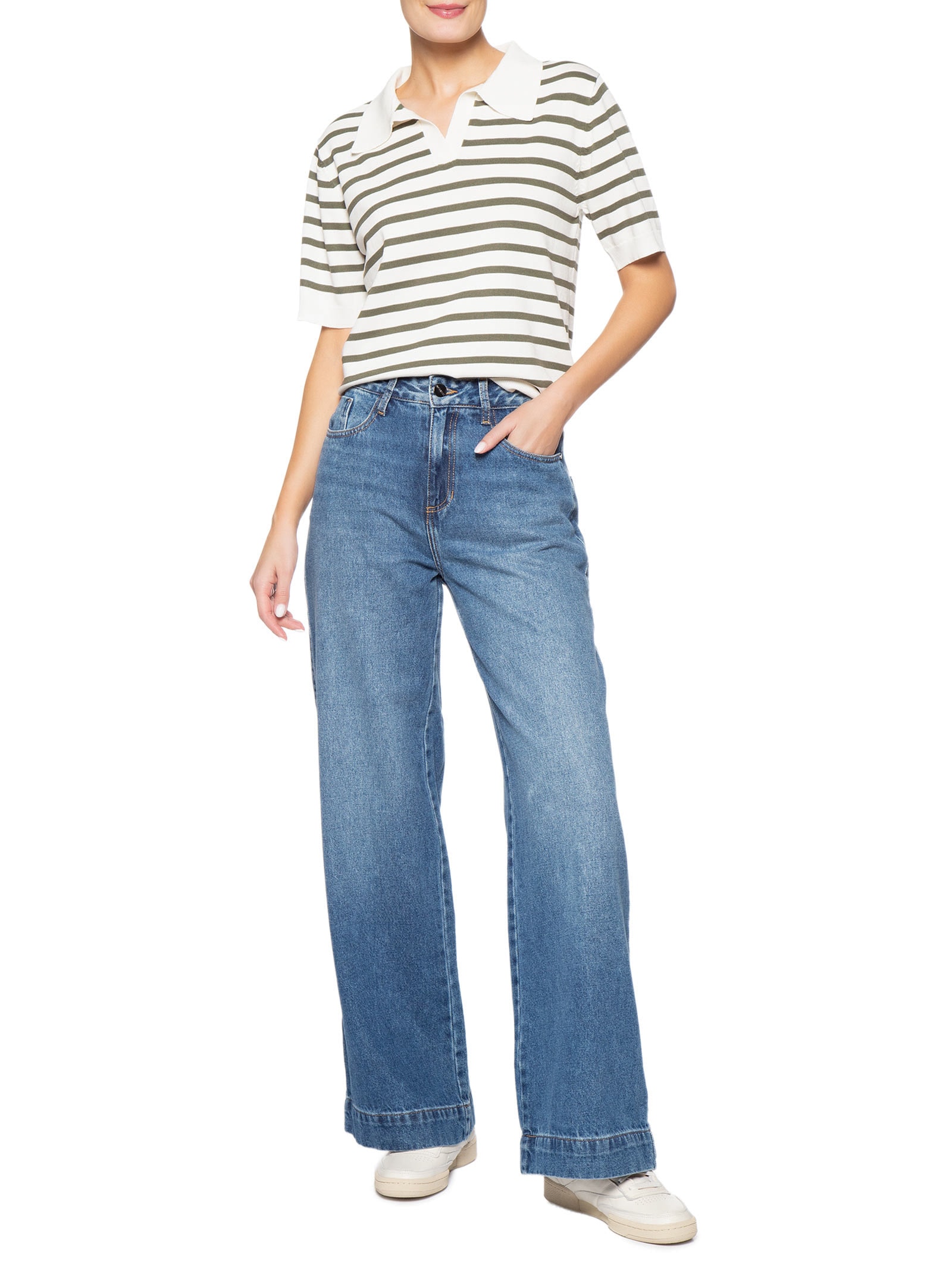 Blusa Feminina Manga Curta Gola Esporte Verde Basiq