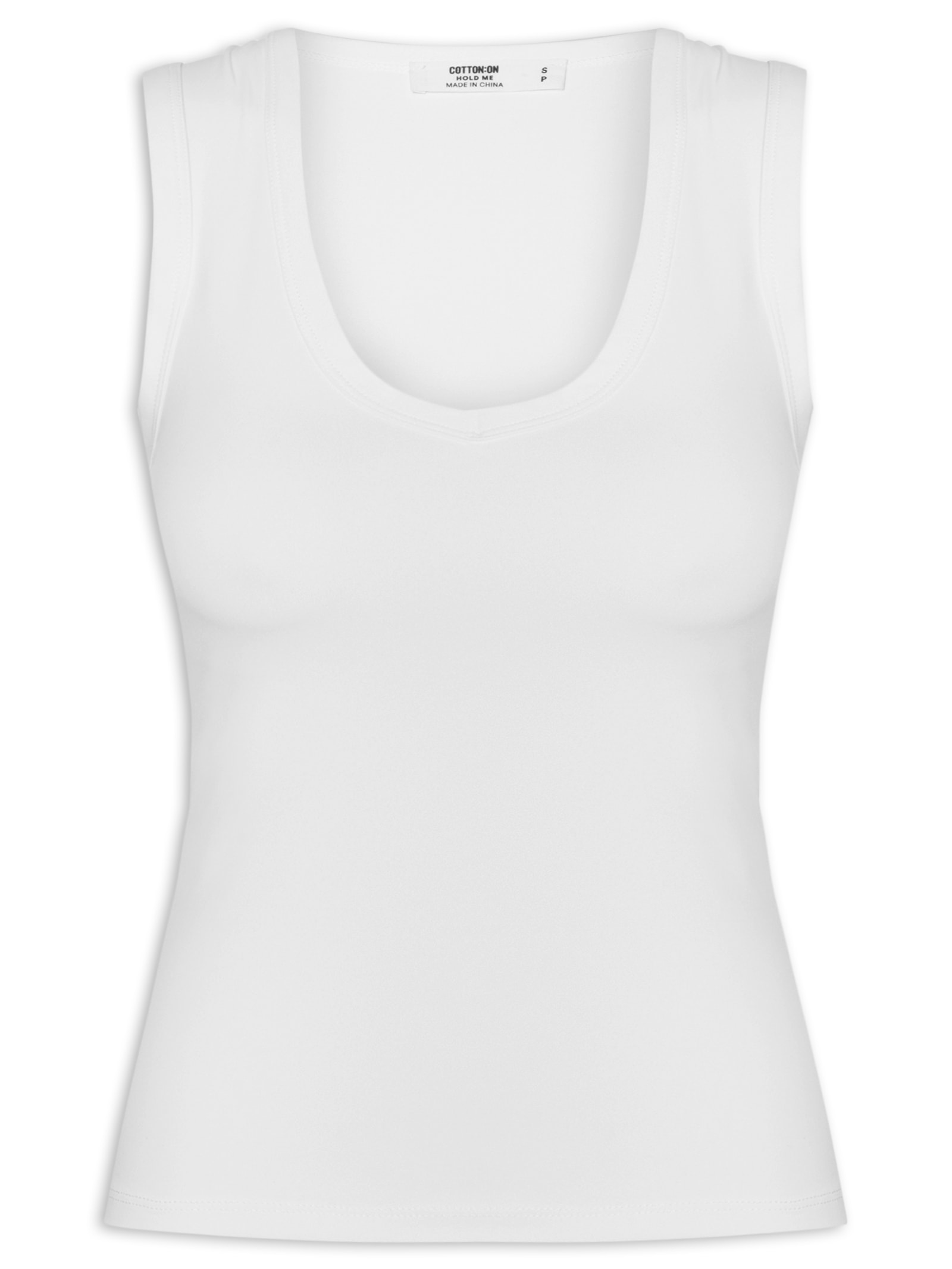 Blusa Feminina Manga Curta Hold Me V Neck Tank Branco Cotton On