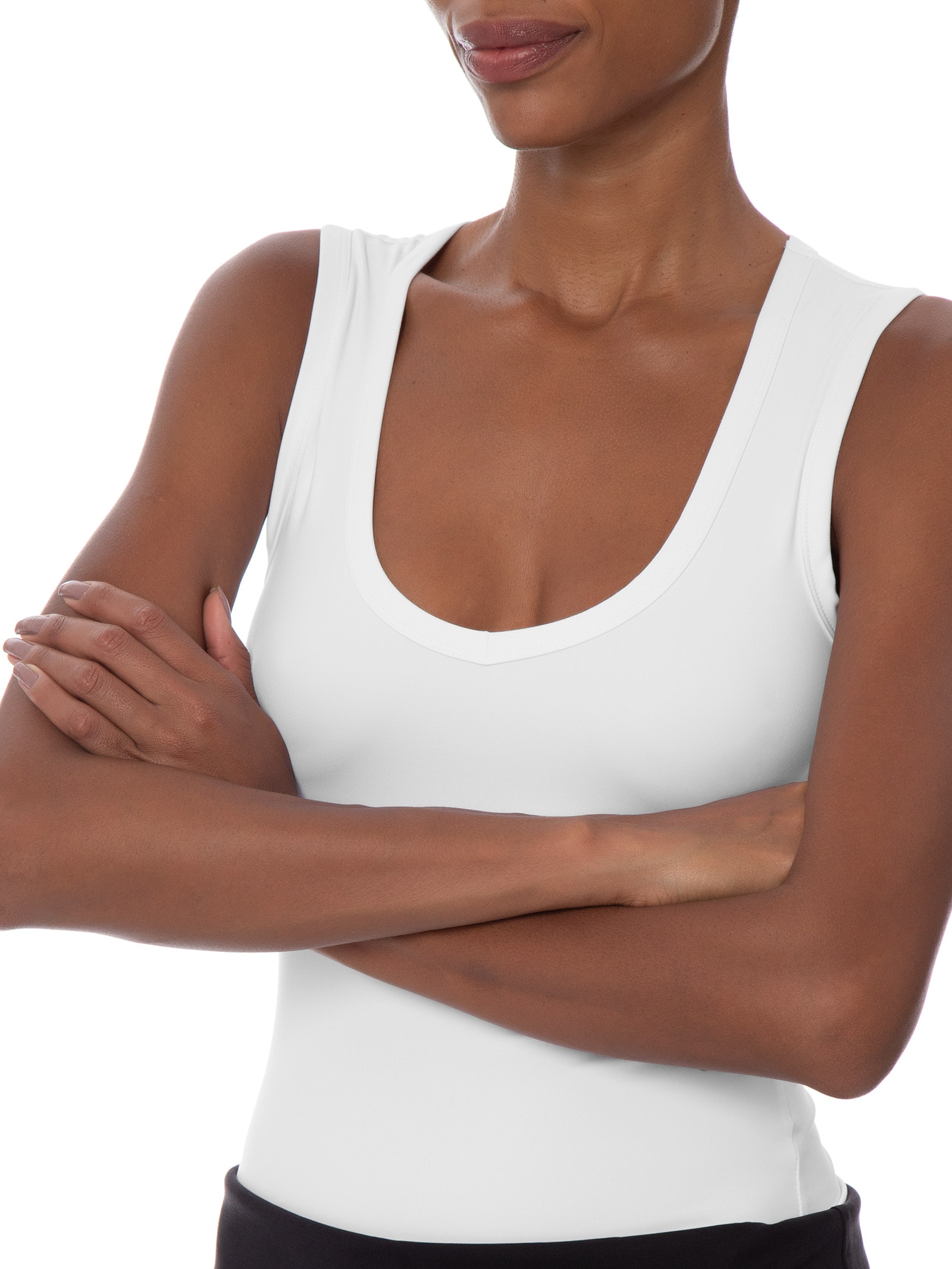 Blusa Feminina Manga Curta Hold Me V Neck Tank Branco Cotton On