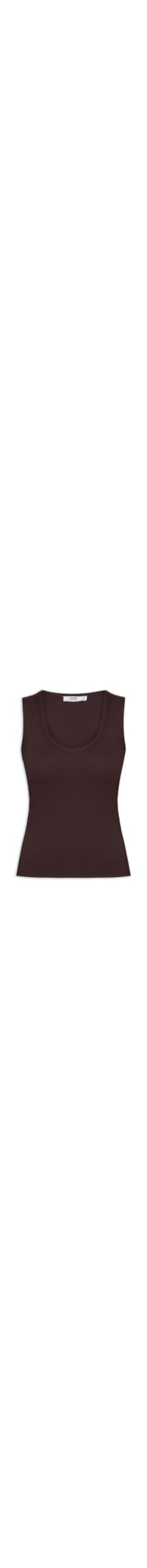 Blusa Feminina Manga Curta Hold Me V Neck Tank - Marrom