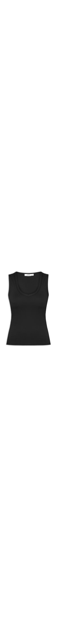 Blusa Feminina Manga Curta Hold Me V Neck Tank - Preto