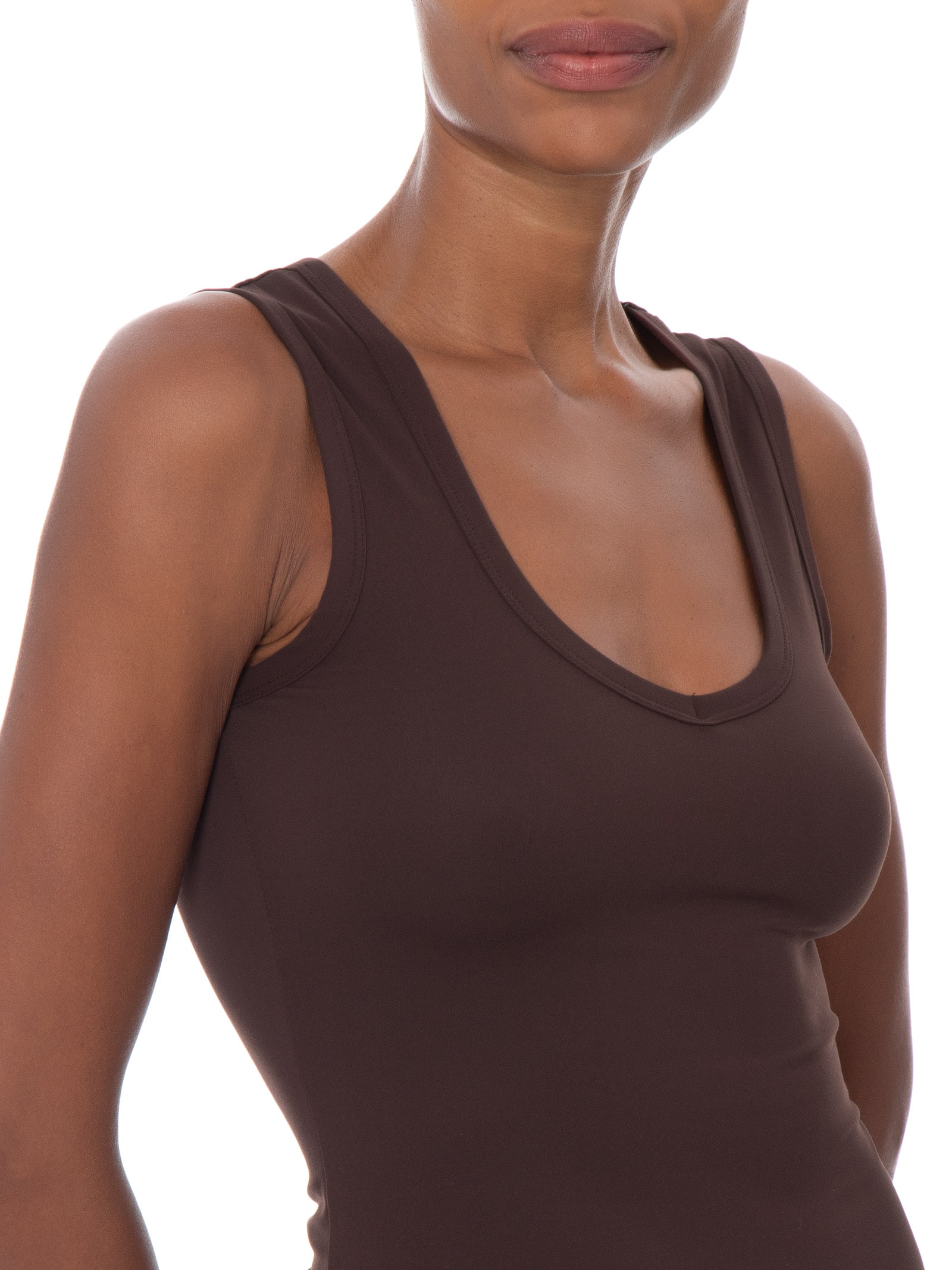 Blusa Feminina Manga Curta Hold Me V Neck Tank – Marrom Cotton On