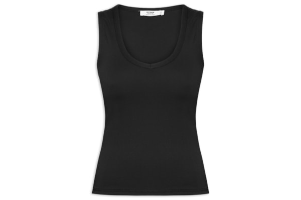 Blusa Feminina Manga Curta Hold Me V Neck Tank – Preto