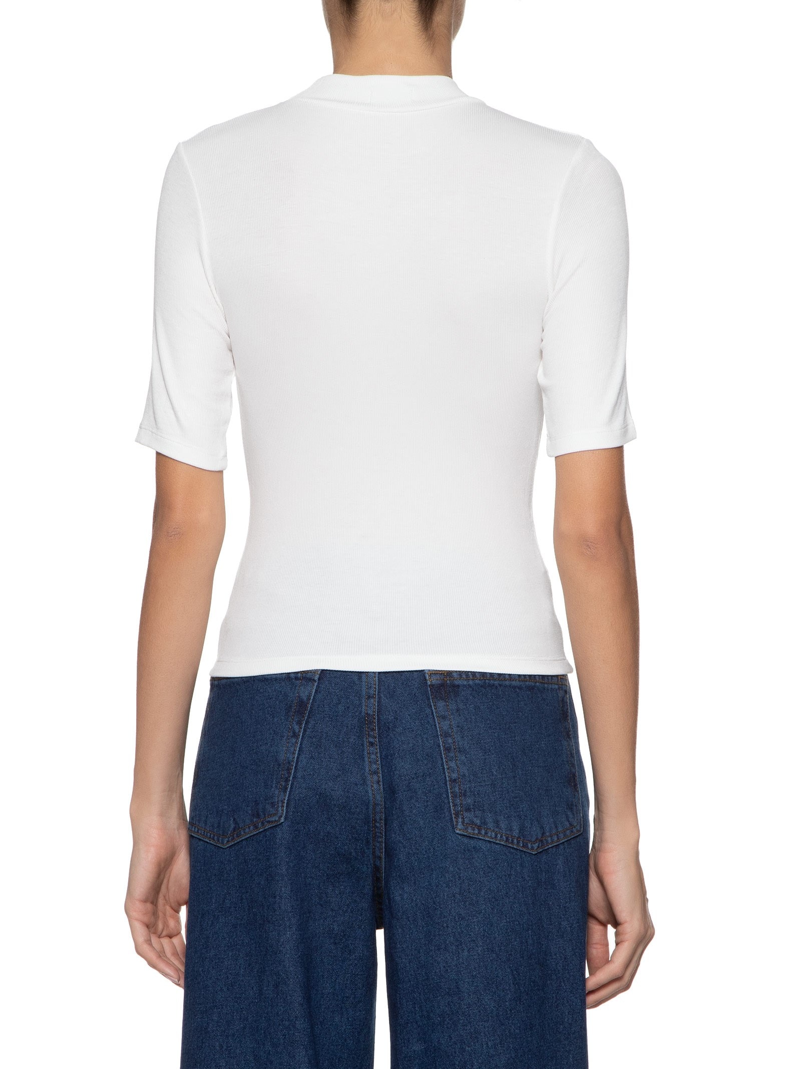 Blusa Feminina Manga Curta Justa ao Corpo Marrom Basiq