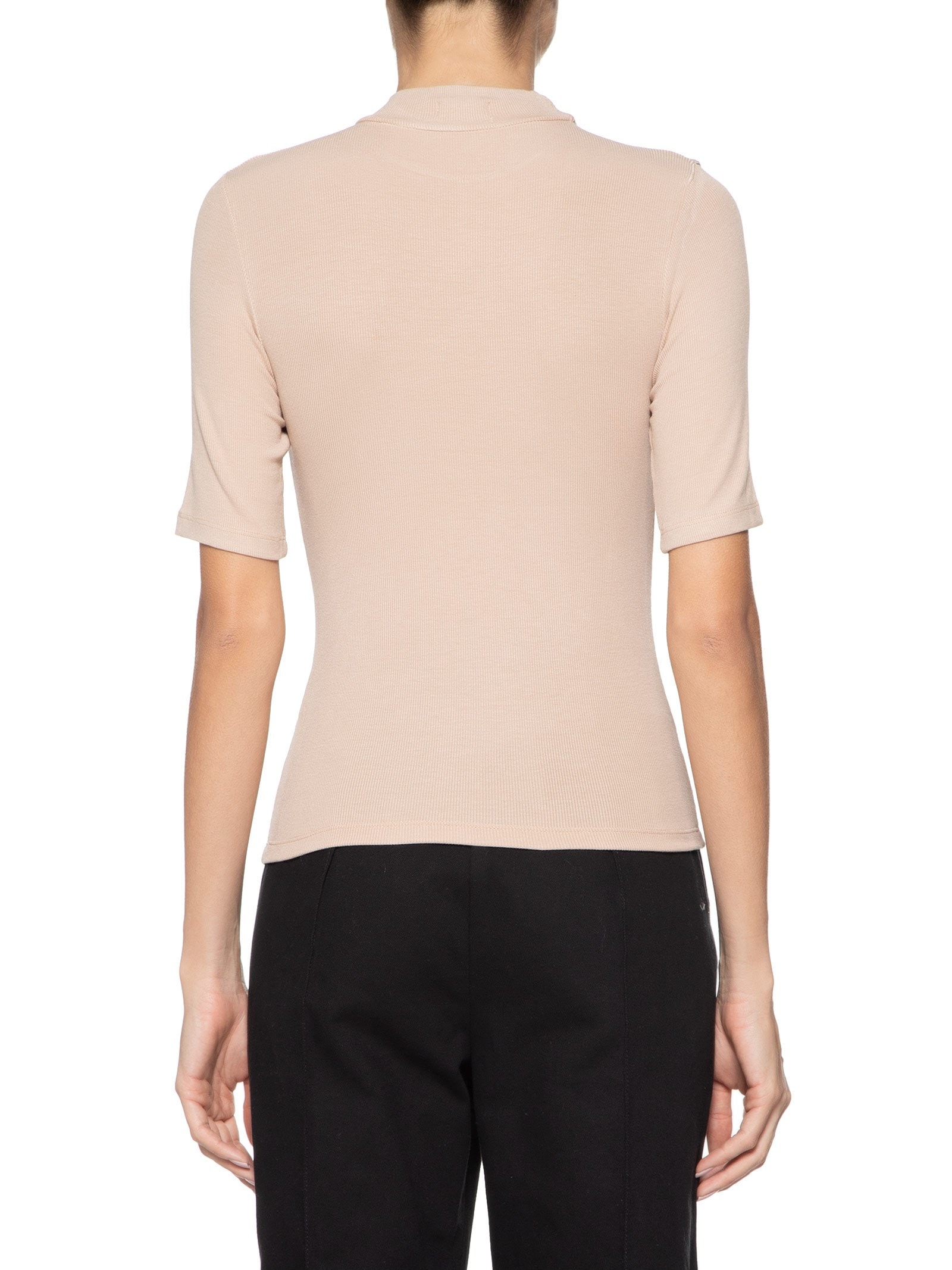 Blusa Feminina Manga Curta Justa ao Corpo Marrom Basiq