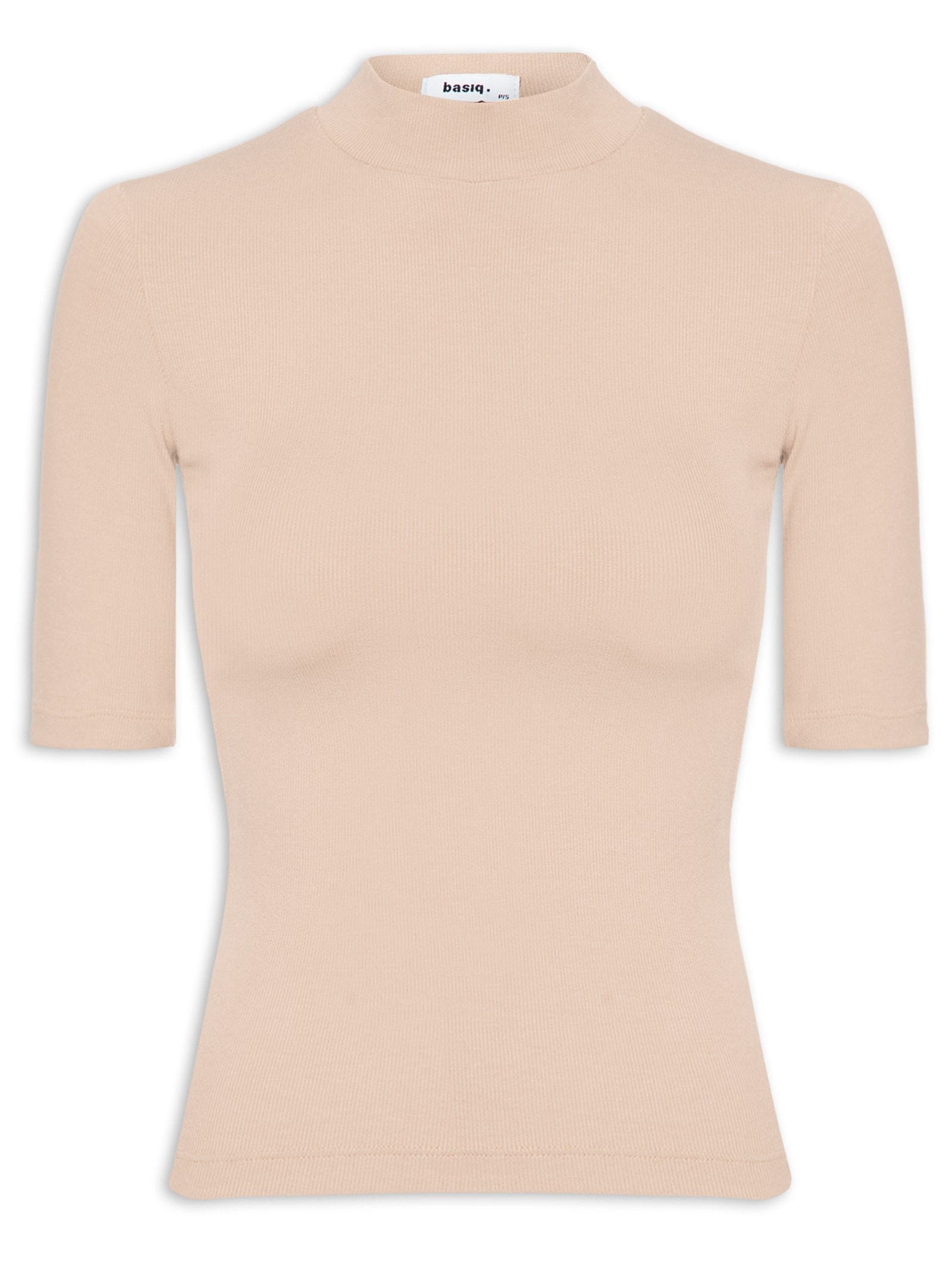 Blusa Feminina Manga Curta Justa ao Corpo Marrom Basiq