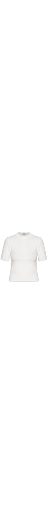 Blusa Feminina Manga Curta Justa ao Corpo - Off White