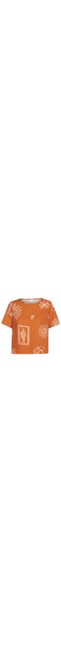 Blusa Feminina Manga Curta - Laranja