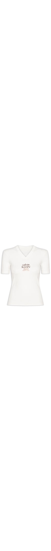 Blusa Feminina Manga Curta Logo NY Foil - Off White