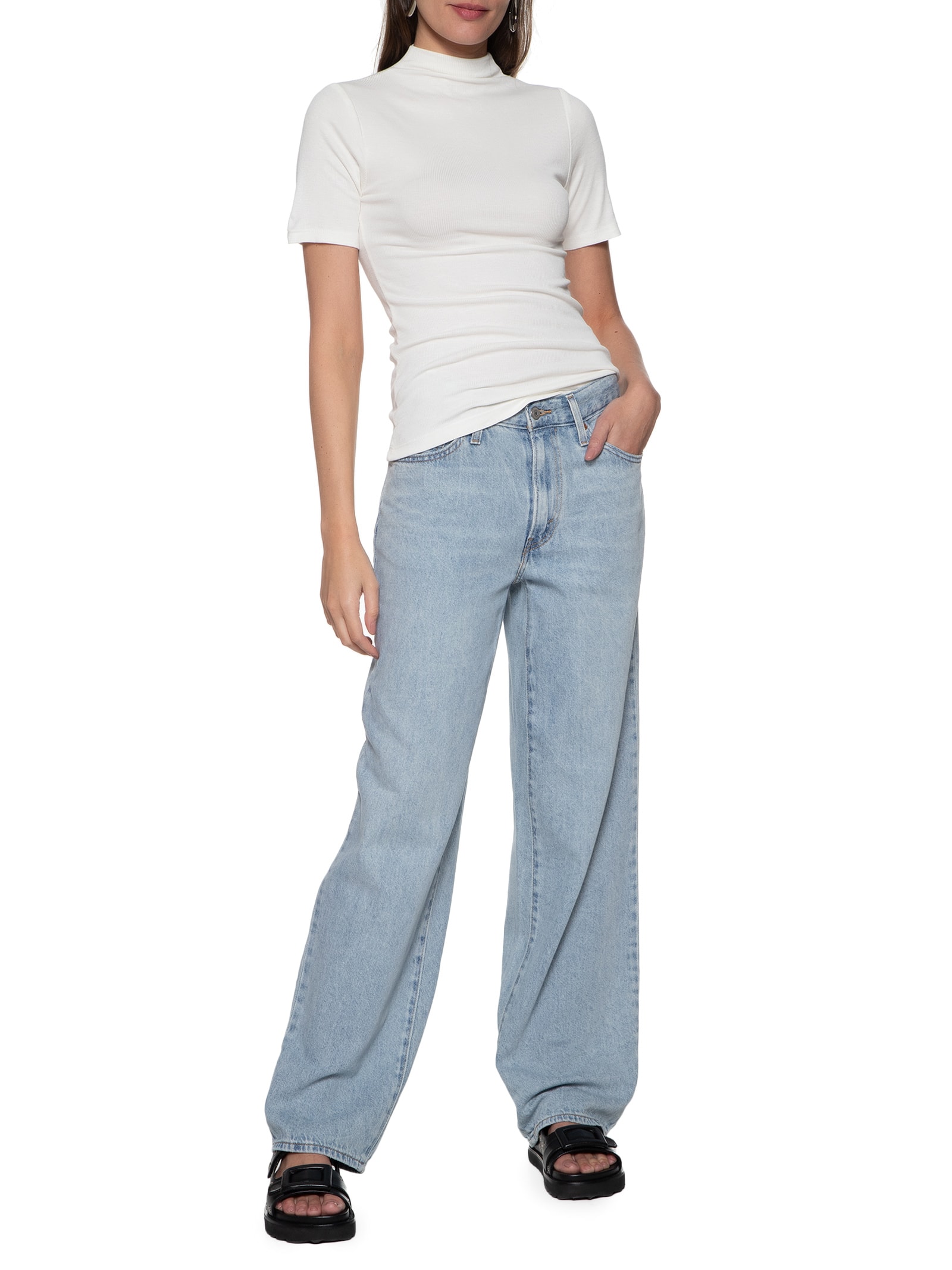 Blusa Feminina Manga Curta Off White Hering