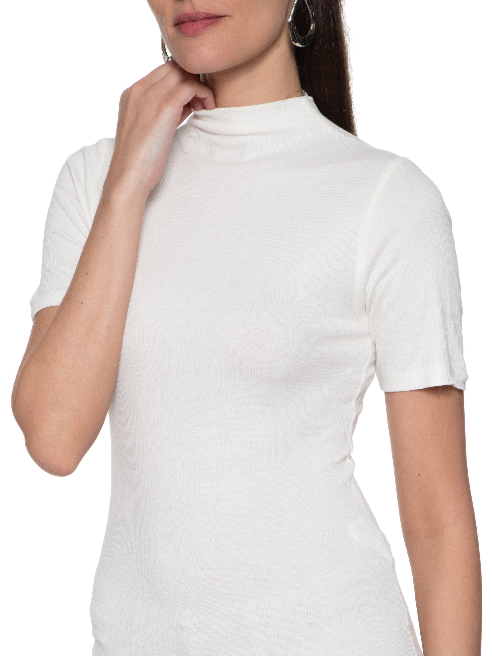 Blusa Feminina Manga Curta Off White Hering