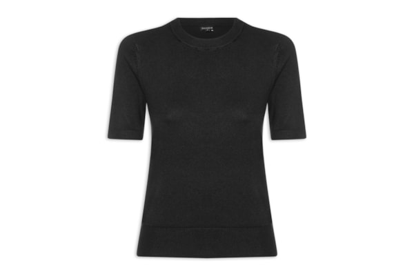 Blusa Feminina Manga Curta Olivia - Preto