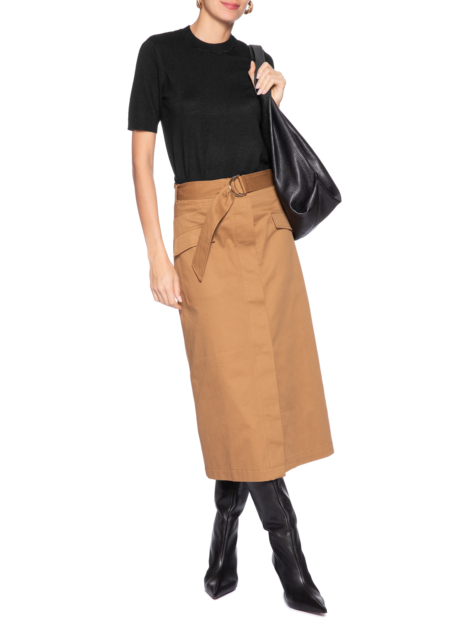 Blusa Feminina Manga Curta Olivia Preto Le Lis