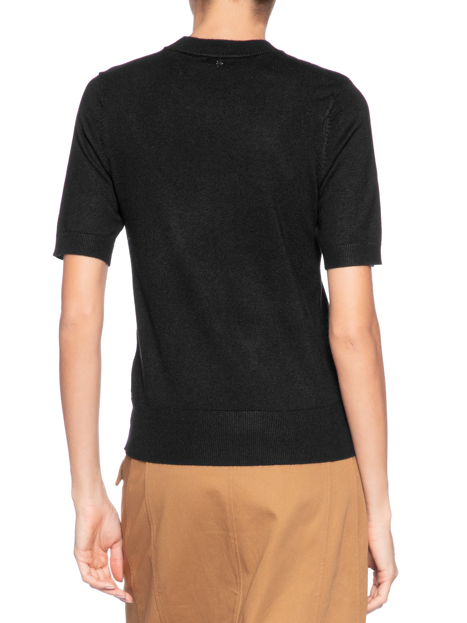 Blusa Feminina Manga Curta Olivia Preto Le Lis