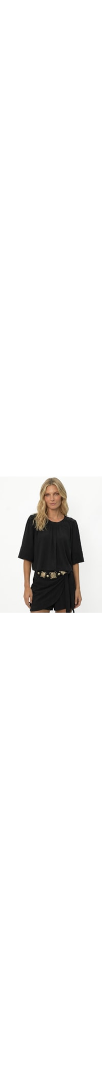 Blusa Feminina Manga Curta Pala - Preto