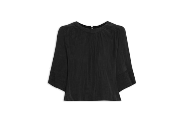 Blusa Feminina Manga Curta Pala - Preto