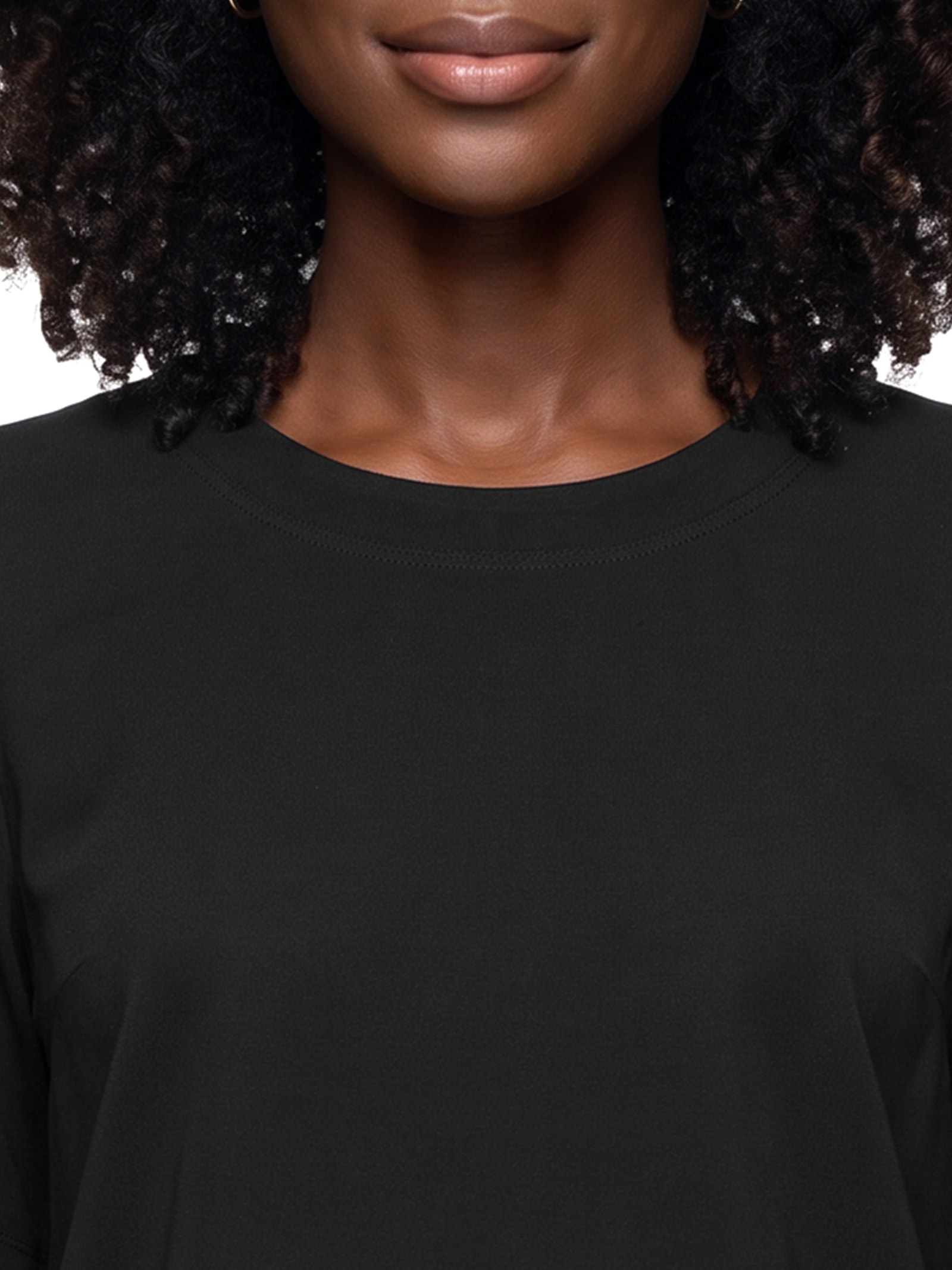 Blusa Feminina Manga Curta Peach Touch – Preto Hering