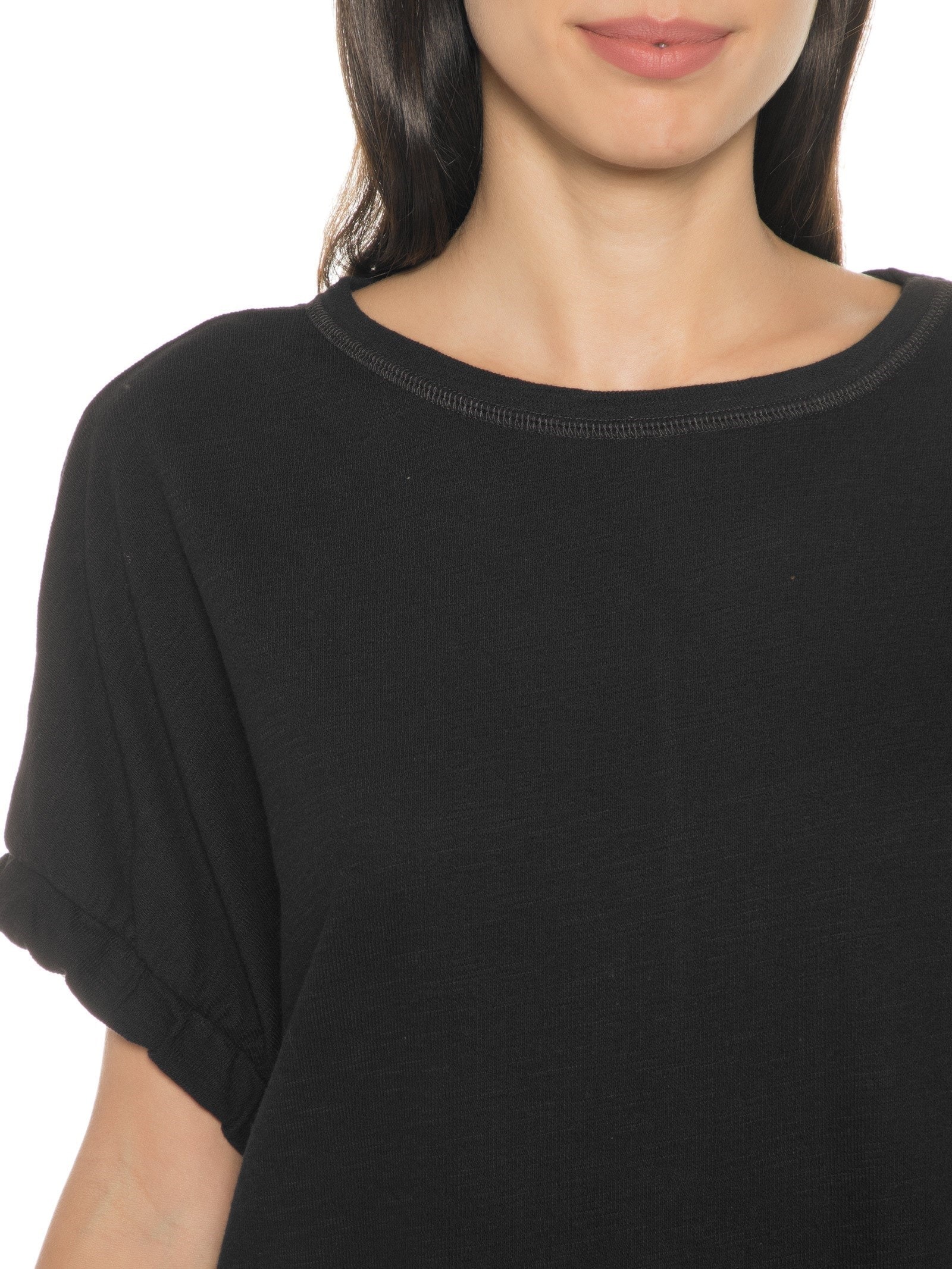 Blusa Feminina Manga Curta Preto Hering