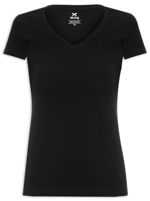 Blusa Feminina Manga Curta - Preto