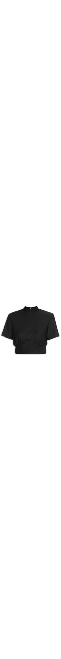 Blusa Feminina Manga Curta - Preto