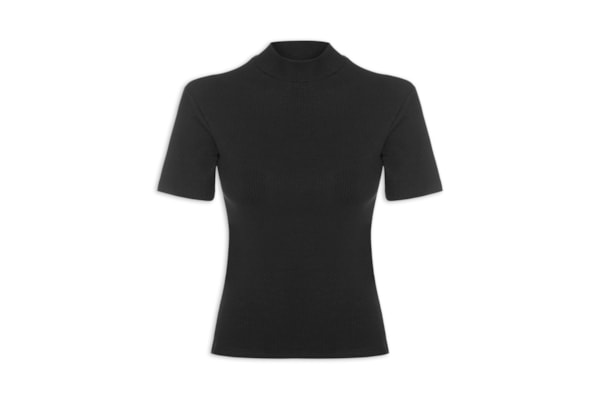 Blusa Feminina Manga Curta - Preto