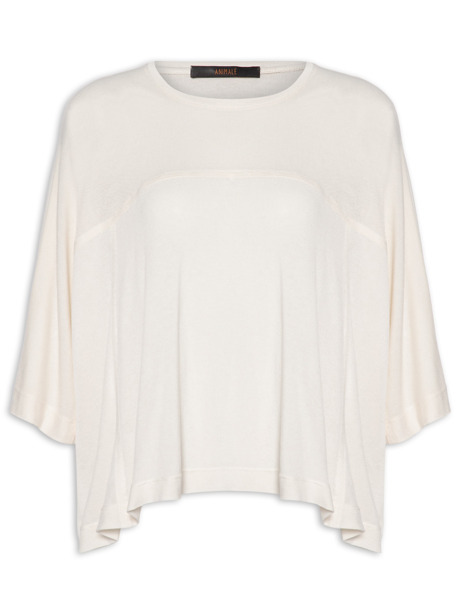 Blusa Feminina Manga Curta Quadradinha Branco Animale