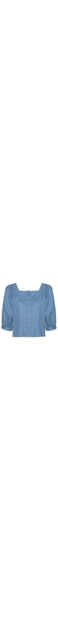 Blusa Feminina Manga Curta Rafaela - Azul