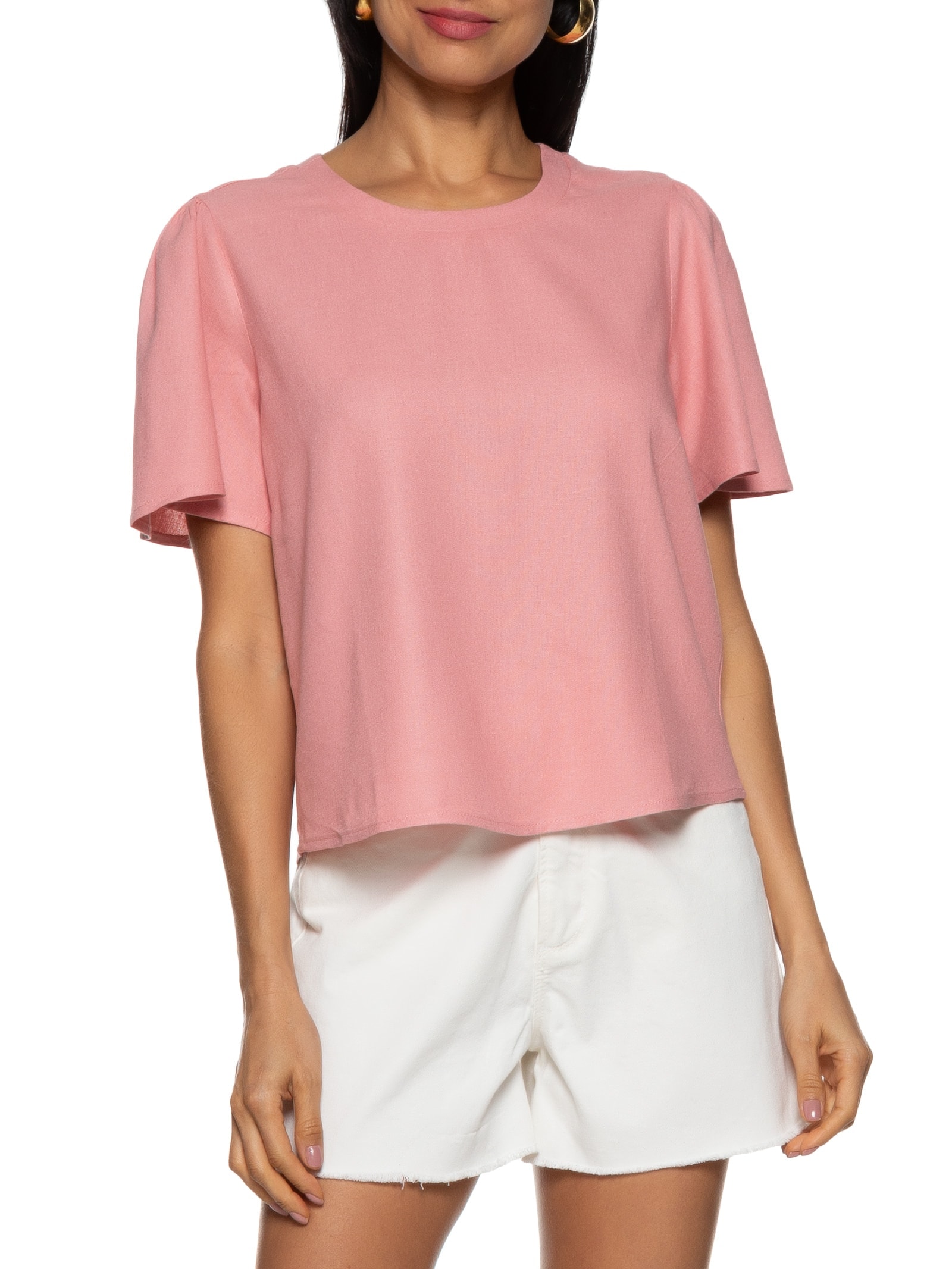Blusa Feminina Manga Curta Rosa Hering