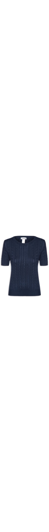 Blusa Feminina Manga Curta Texturizada - Azul
