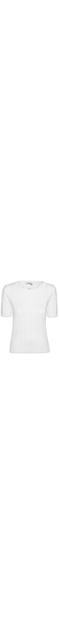 Blusa Feminina Manga Curta Texturizada - Branco