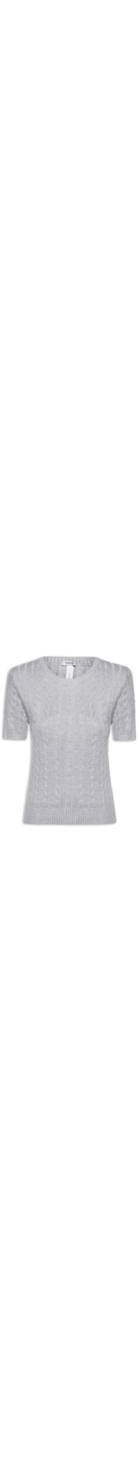 Blusa Feminina Manga Curta Texturizada - Cinza