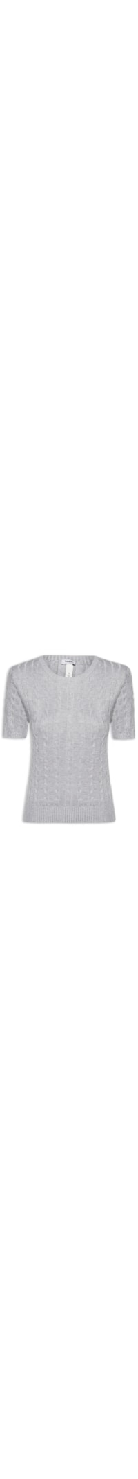 Blusa Feminina Manga Curta Texturizada - Cinza