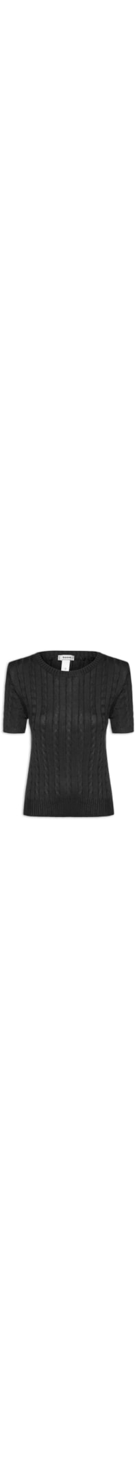 Blusa Feminina Manga Curta Texturizada - Preto
