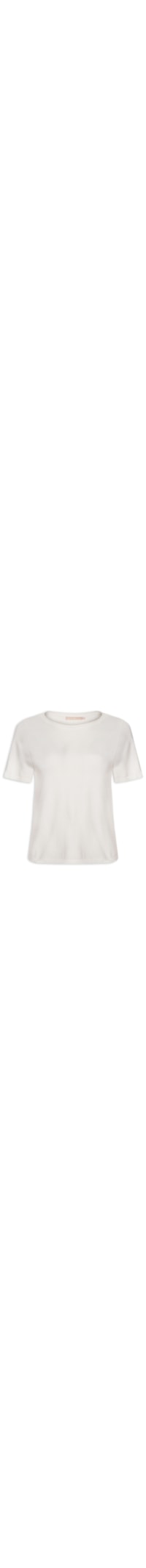Blusa Feminina Manga Curta Tricot Essencial - Branco