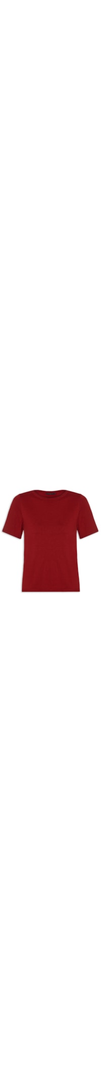 Blusa Feminina Manga Curta Tricot Essencial - Vermelho