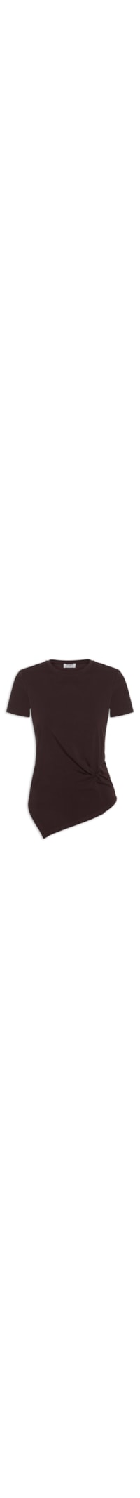 Blusa Feminina Manga Curta Twist Short SL – Marrom