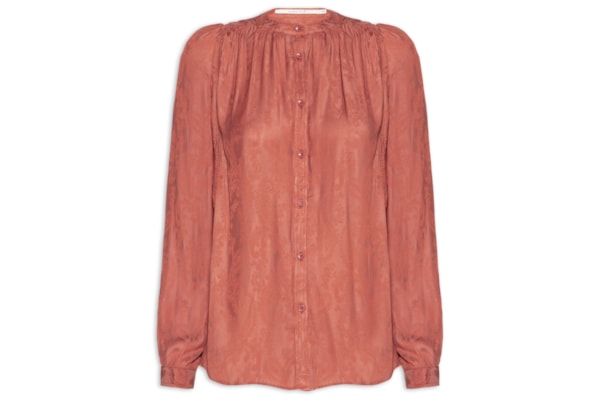 Blusa Feminina Manga Jacquard Cachemiere - Rosa