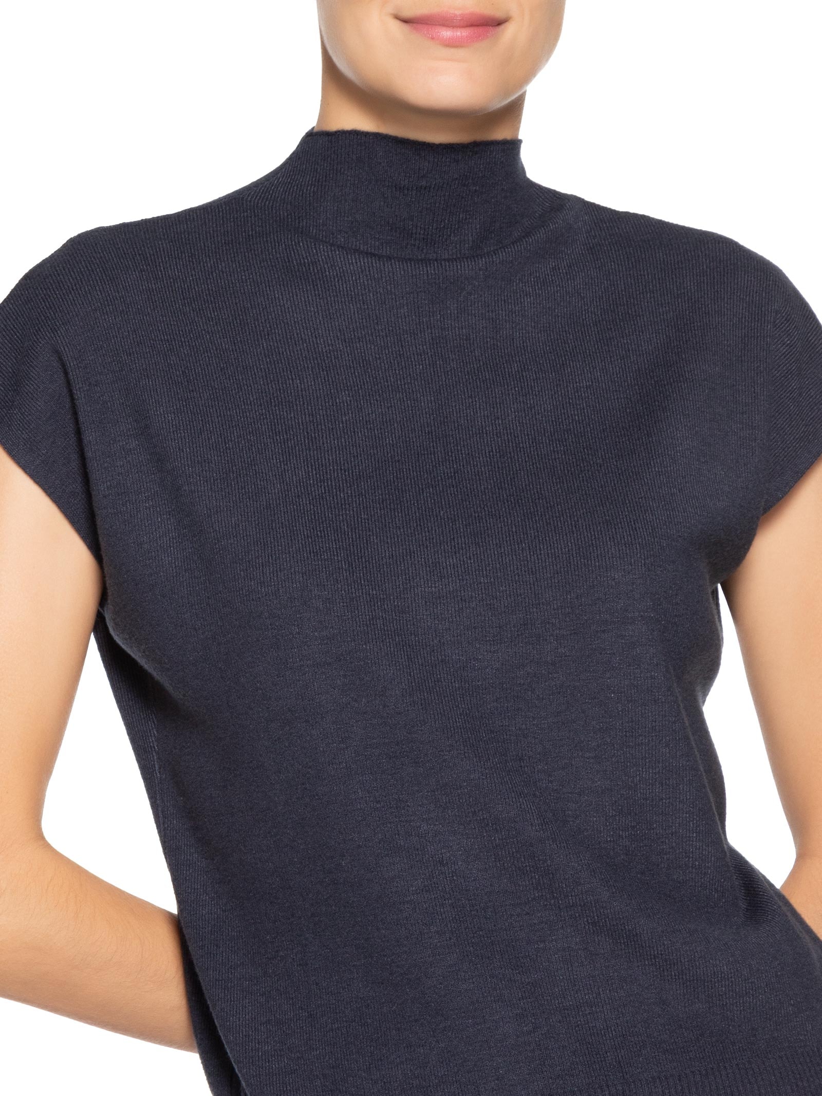 Blusa Feminina Manga Japonesa Em Tricot Azul '2Essential