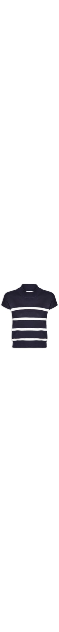 Blusa Feminina Manga Japonesa Em Tricot - Azul
