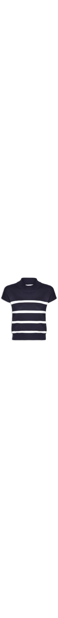 Blusa Feminina Manga Japonesa Em Tricot - Azul