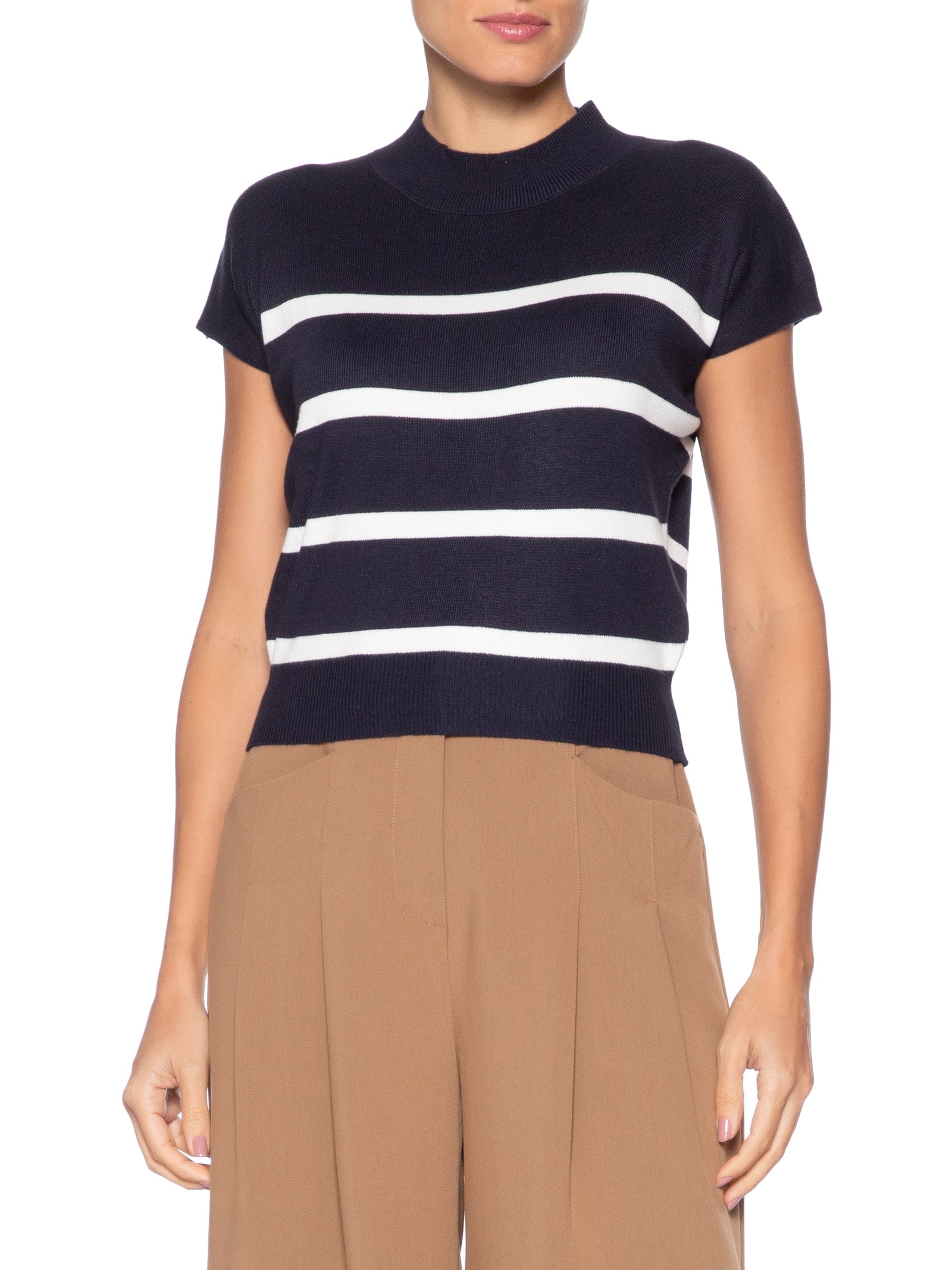 Blusa Feminina Manga Japonesa Em Tricot Azul '2Essential