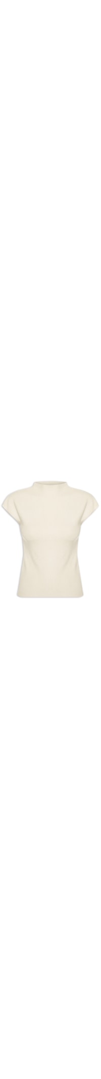 Blusa Feminina Manga Japonesa Em Tricot - Bege