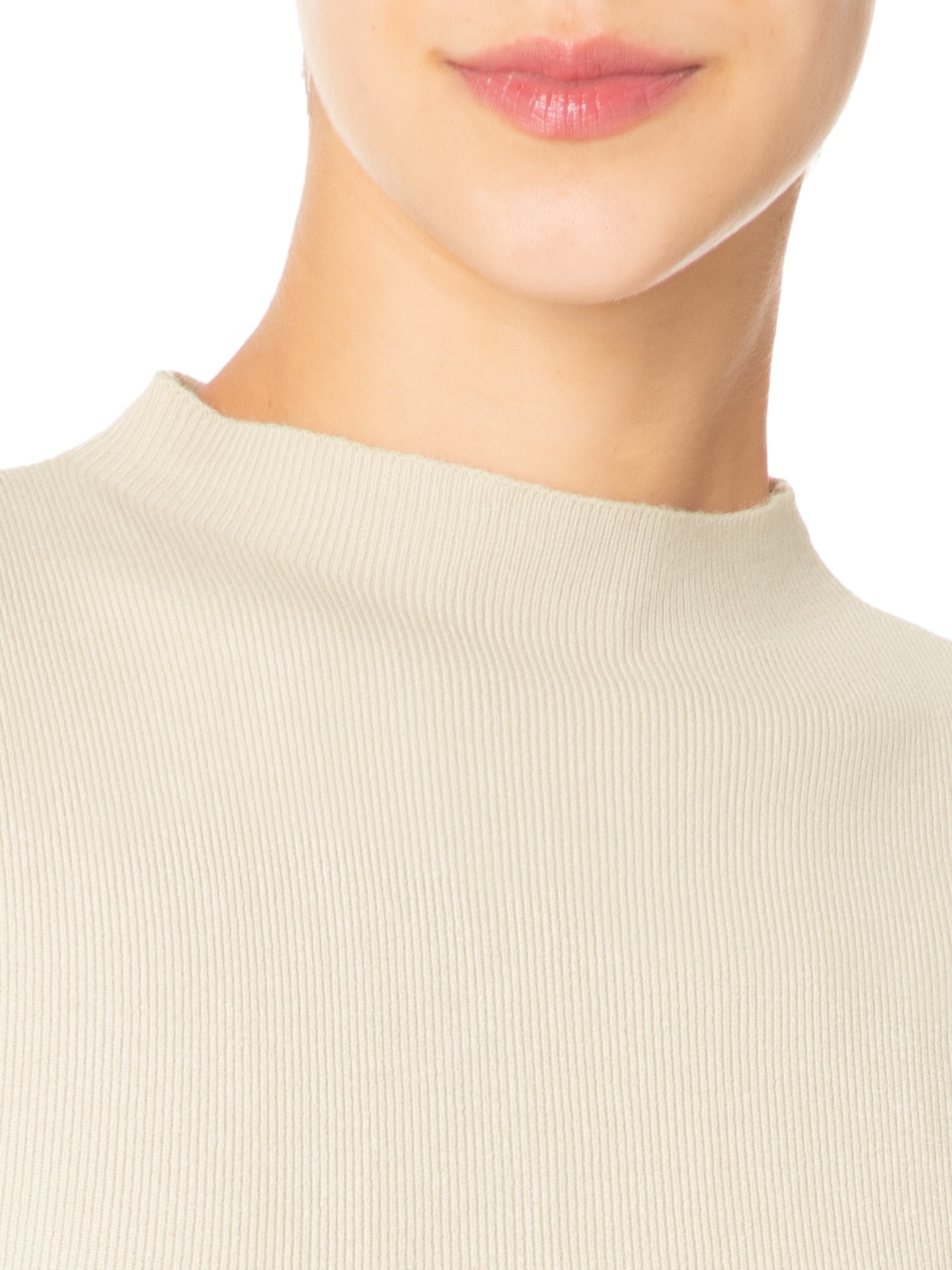 Blusa Feminina Manga Japonesa Em Tricot Bege '2Essential