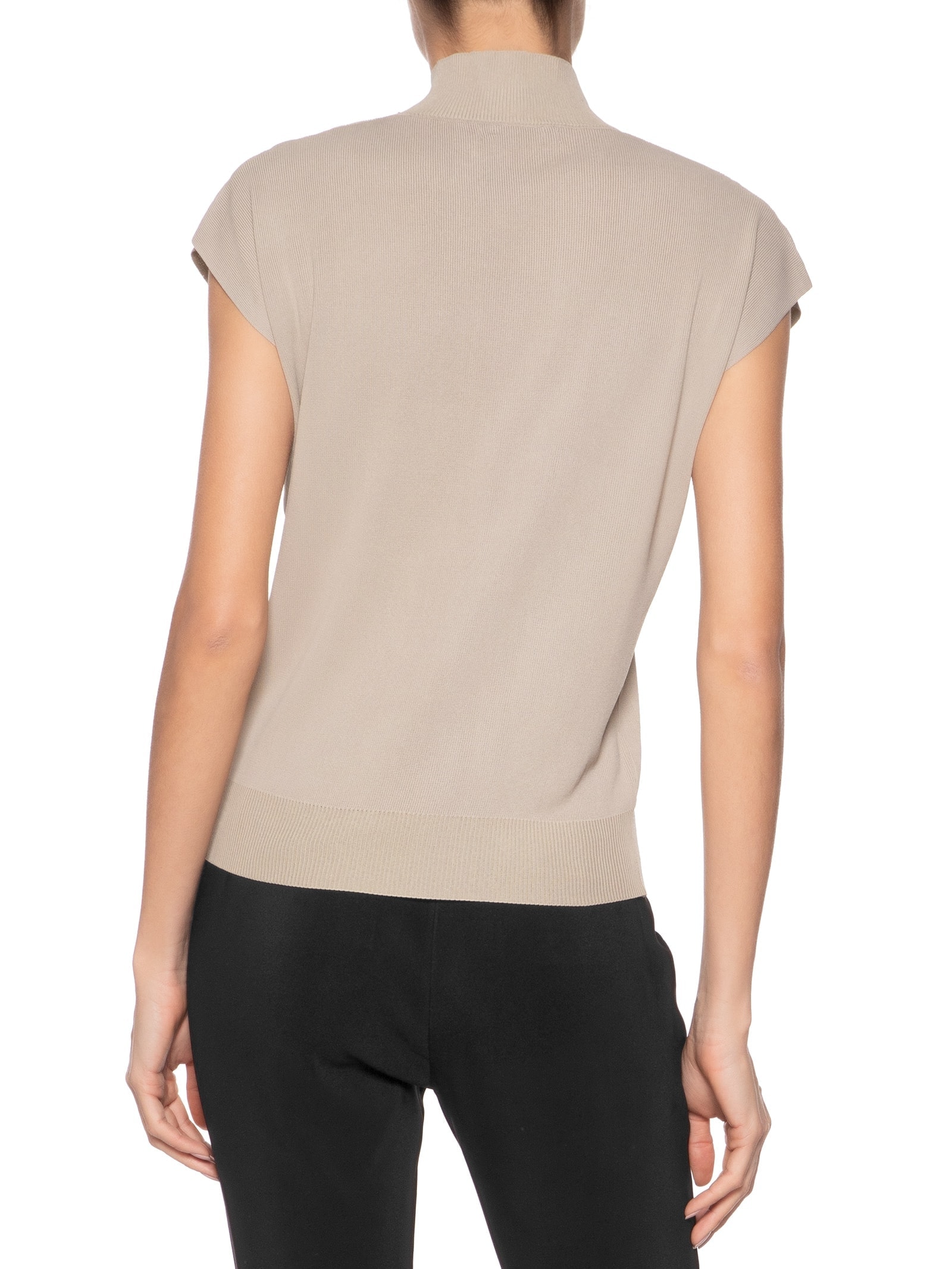 Blusa Feminina Manga Japonesa Em Tricot Bege '2Essential