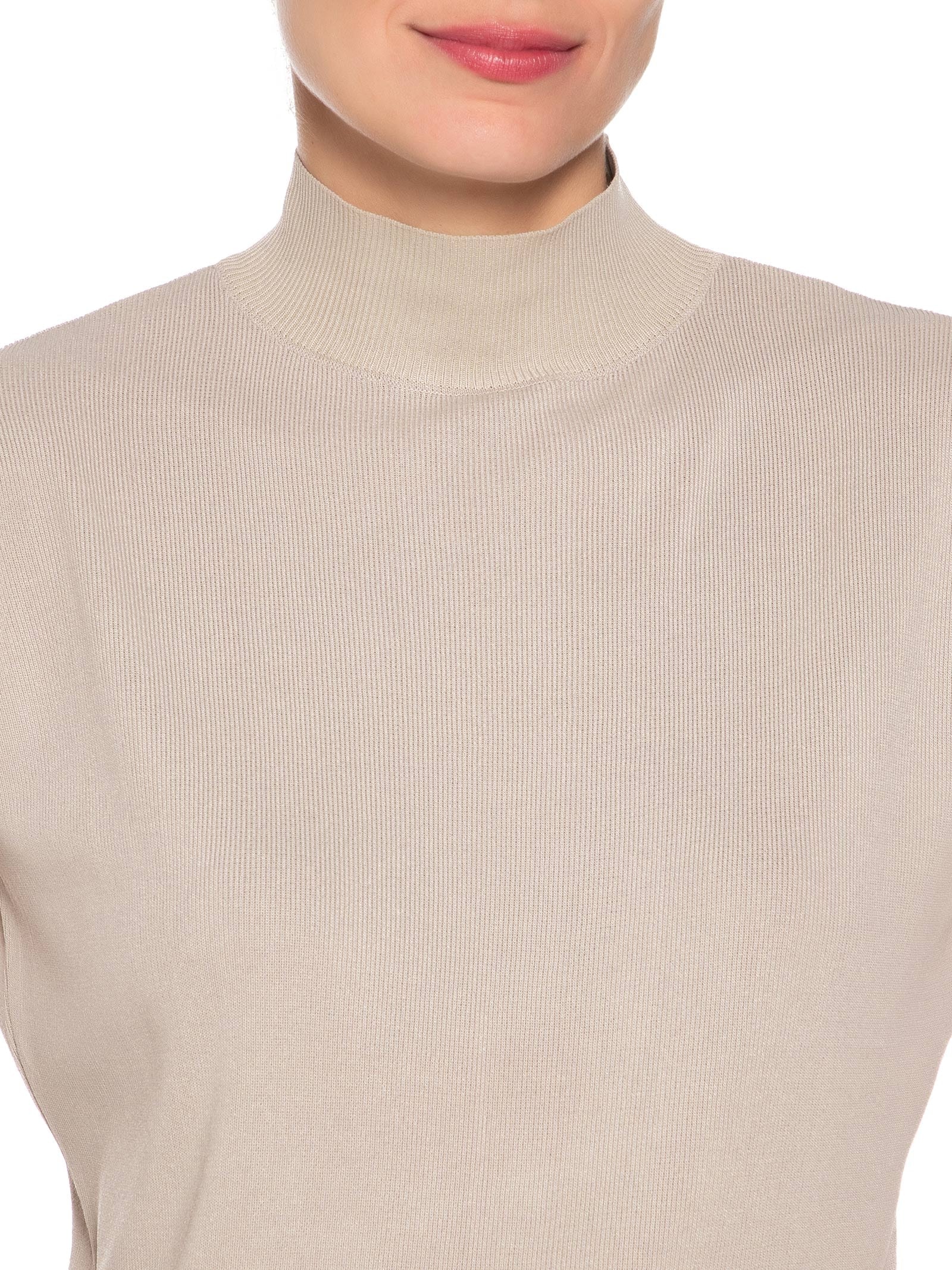 Blusa Feminina Manga Japonesa Em Tricot Bege '2Essential