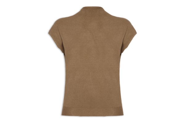 Blusa Feminina Manga Japonesa Em Tricot - Bege