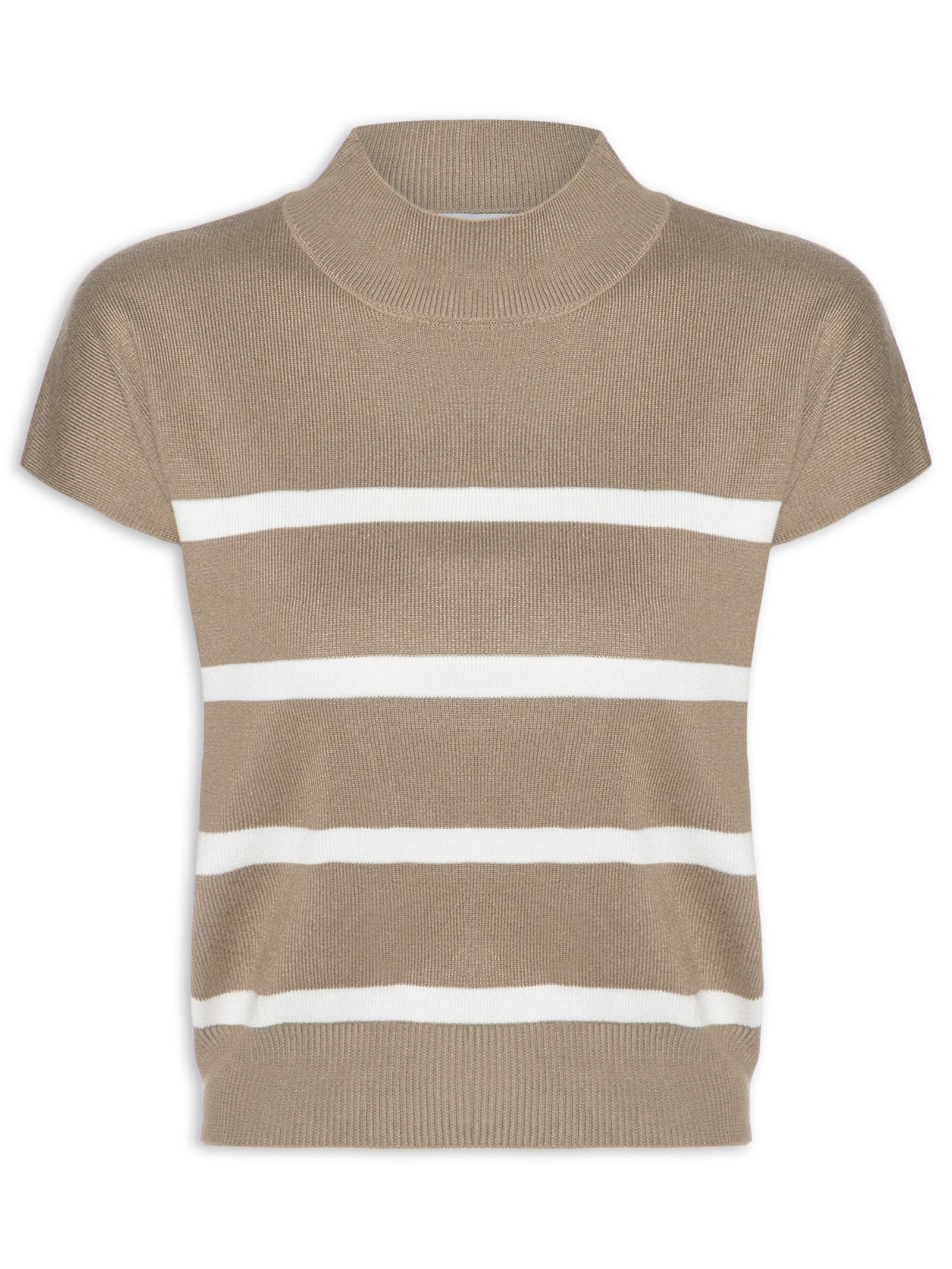 Blusa Feminina Manga Japonesa Em Tricot Bege '2Essential