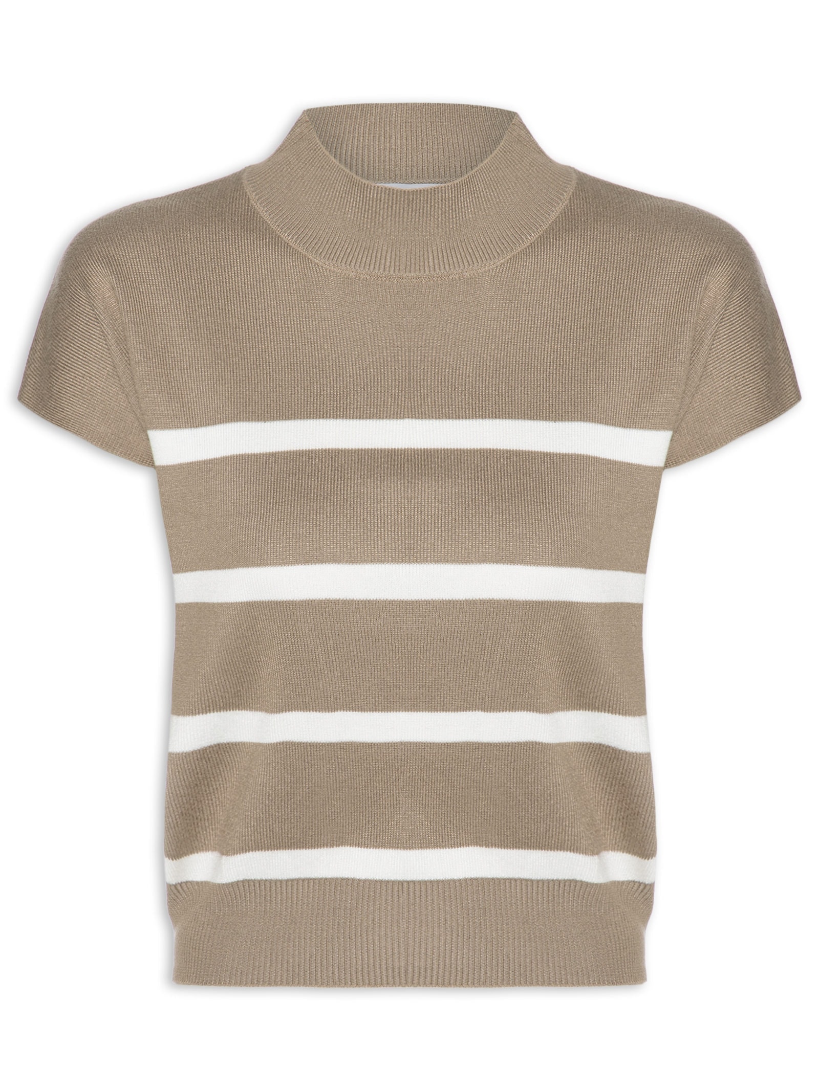 Blusa Feminina Manga Japonesa Em Tricot Bege '2Essential