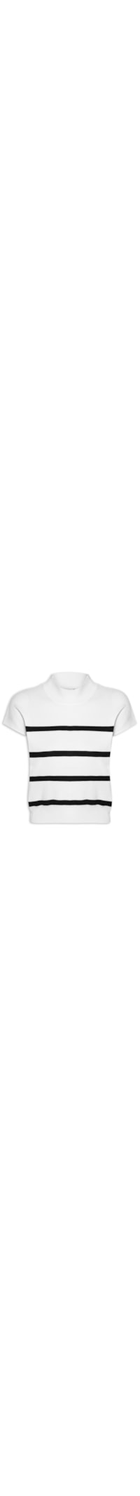 Blusa Feminina Manga Japonesa Em Tricot - Branco