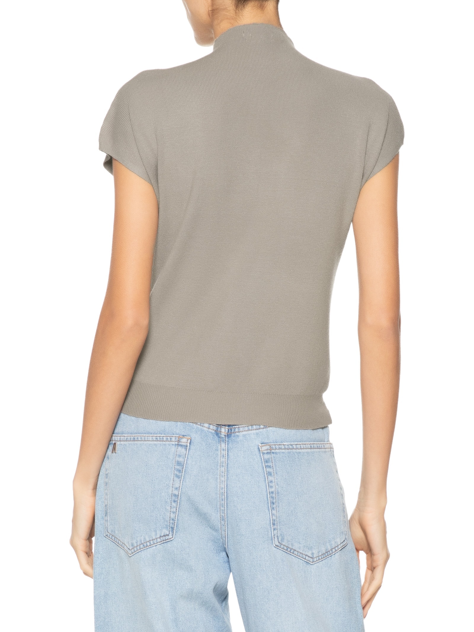 Blusa Feminina Manga Japonesa em Tricot Cinza  '2Essential